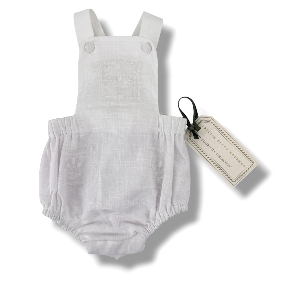Edgehill Collection Kristin Ellen Hockman Liv White Bubble Romper Sz 6M